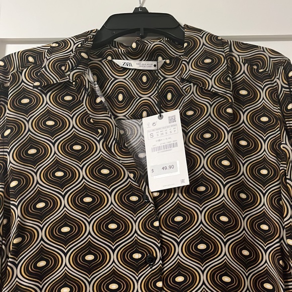 NWT Zara print blouse - Picture 2 of 2